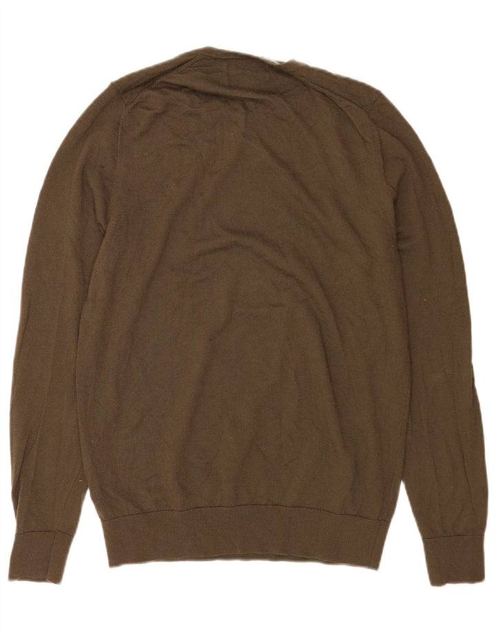 Maglione maglione girocollo da donna Marks & Spencer UK 14 medio cachi
