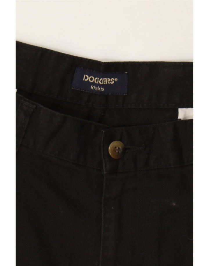 DOCKERS Womens Khakis Pegged Chino Shorts W36 XL Black Vintage Dockers and Second-Hand Dockers from Messina Hembry 