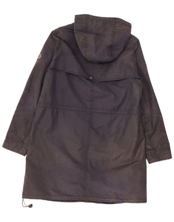 Giacca Parka cerata con cappuccio da donna Barbour UK 12 medio blu navy
