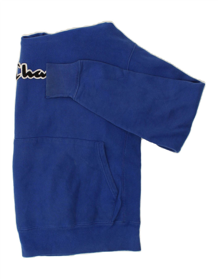 CHAMPION Mens Graphic Hoodie Jumper Small Blue Vintage Champion and Second-Hand Champion from Messina Hembry 