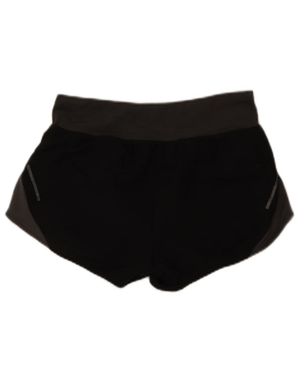 Adidas Womens Running Sports Shorts UK 10 Small Black Colourblock Polyester