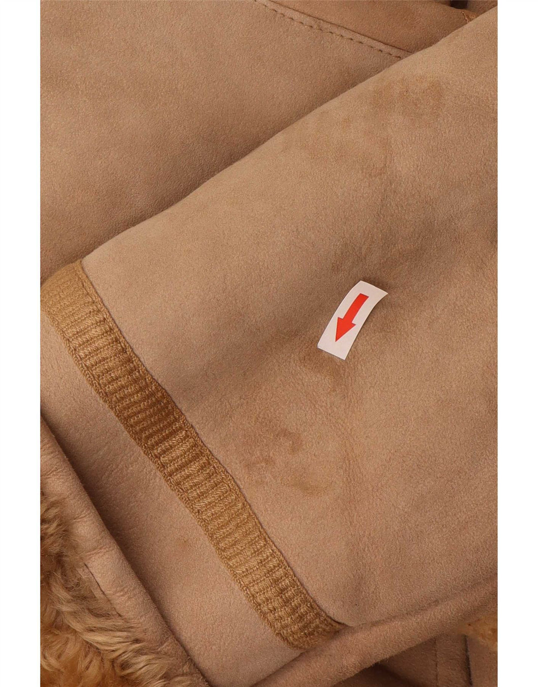 Vintage Womens Shearling Coat IT 44 Medium Beige Leather