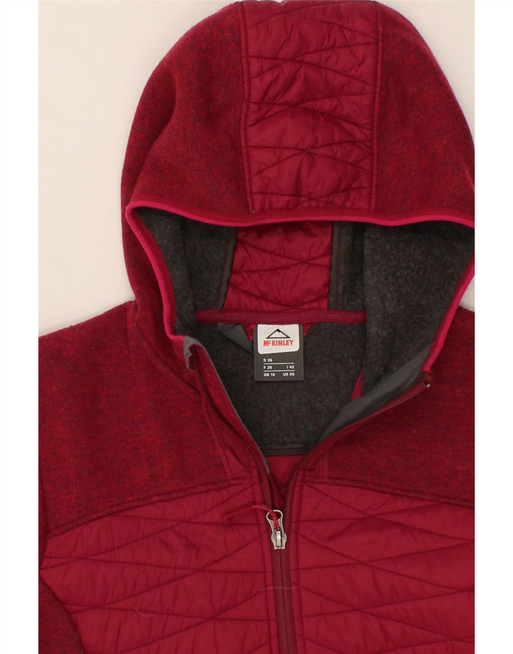 MCKINLEY Womens Zip Hoodie Sweater UK 10 Small Red Polyester Vintage McKinley and Second-Hand McKinley from Messina Hembry 
