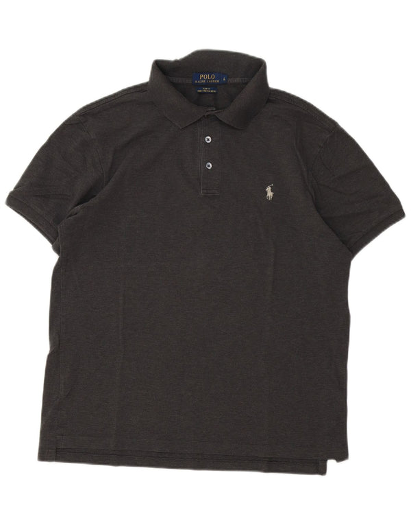 Polo Ralph Lauren Mens Slim Fit Polo Shirt Large Grey Cotton