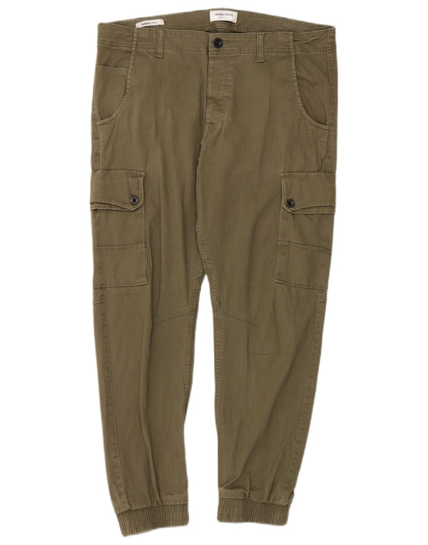 Jack & Jones Herren Paul Tapered Cargohose W36 L28 Khaki Baumwolle