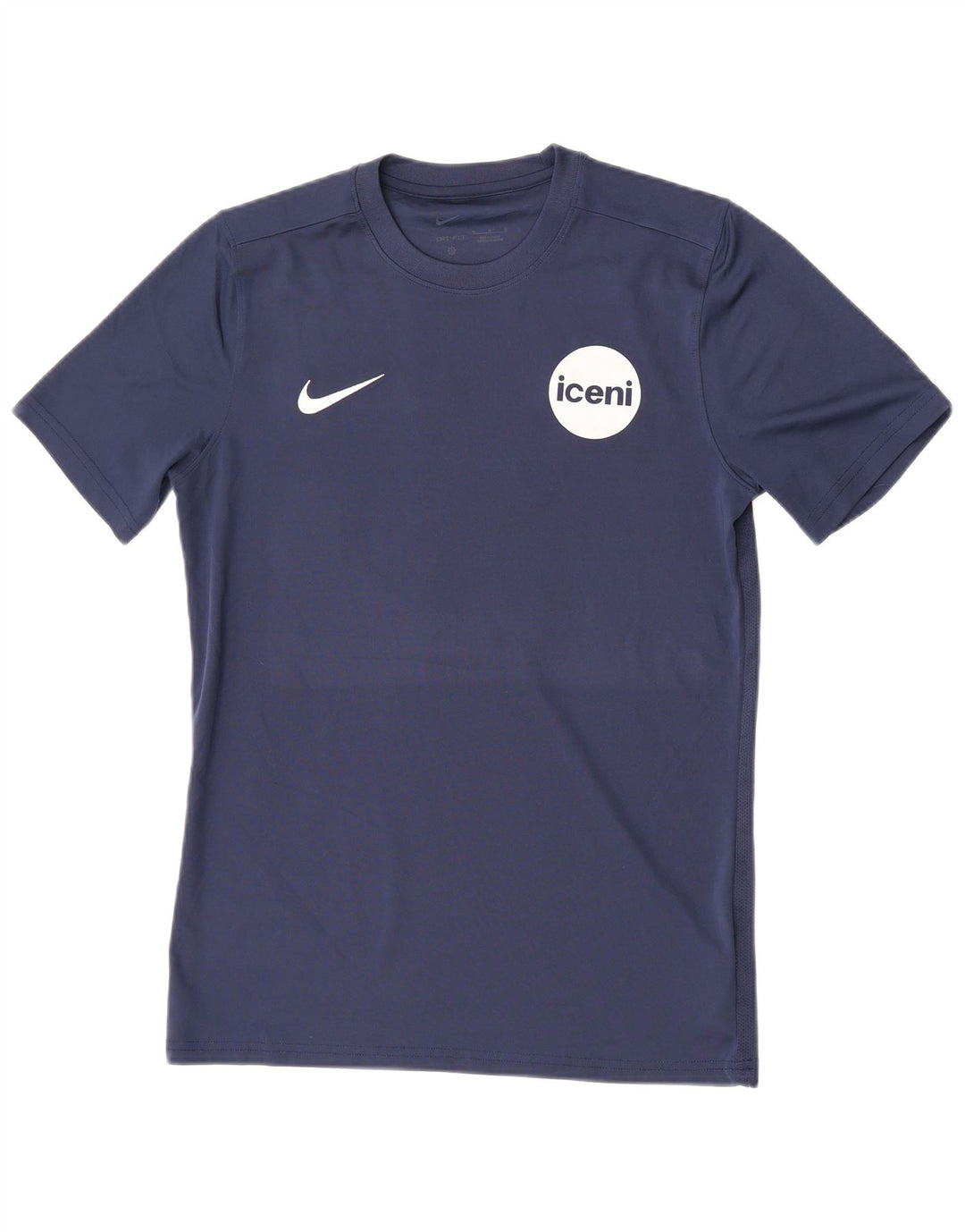 T-shirt grafica Nike da uomo Dri Fit Top medio in poliestere blu navy