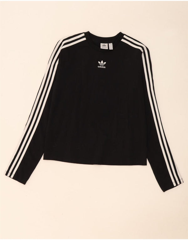 Adidas Damen Top Langarm UK 20/22 XL Schwarz Baumwolle