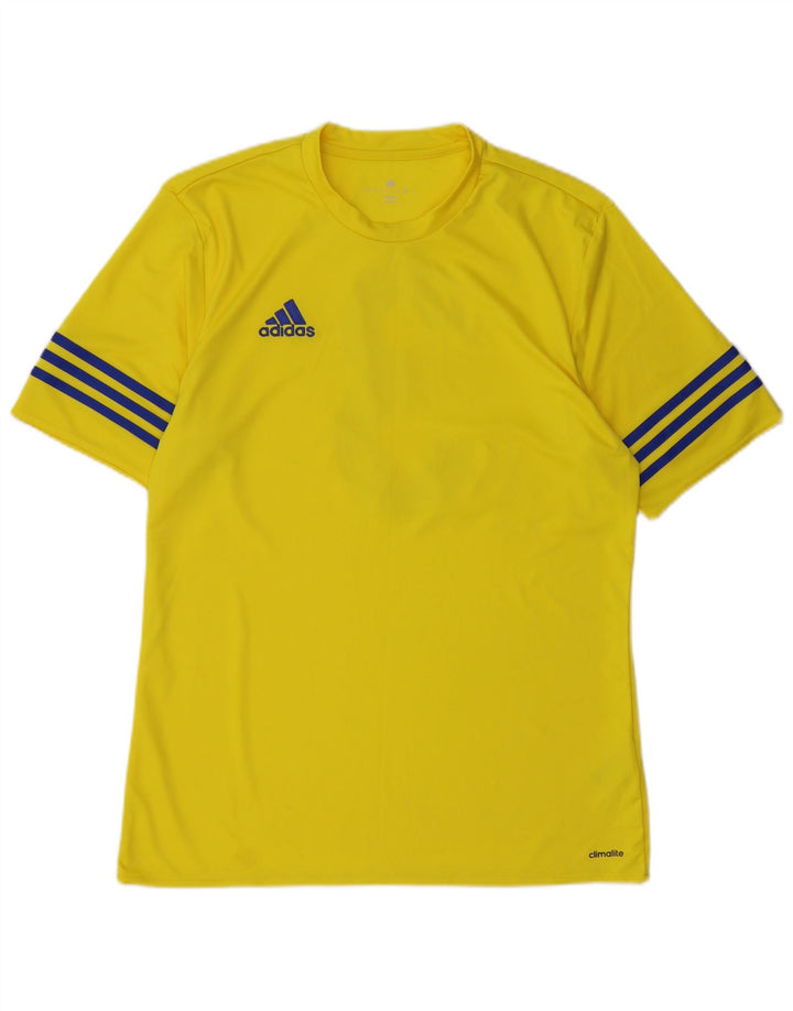 Adidas Mens Climalite Graphic T-Shirt Top Medium Yellow Polyester
