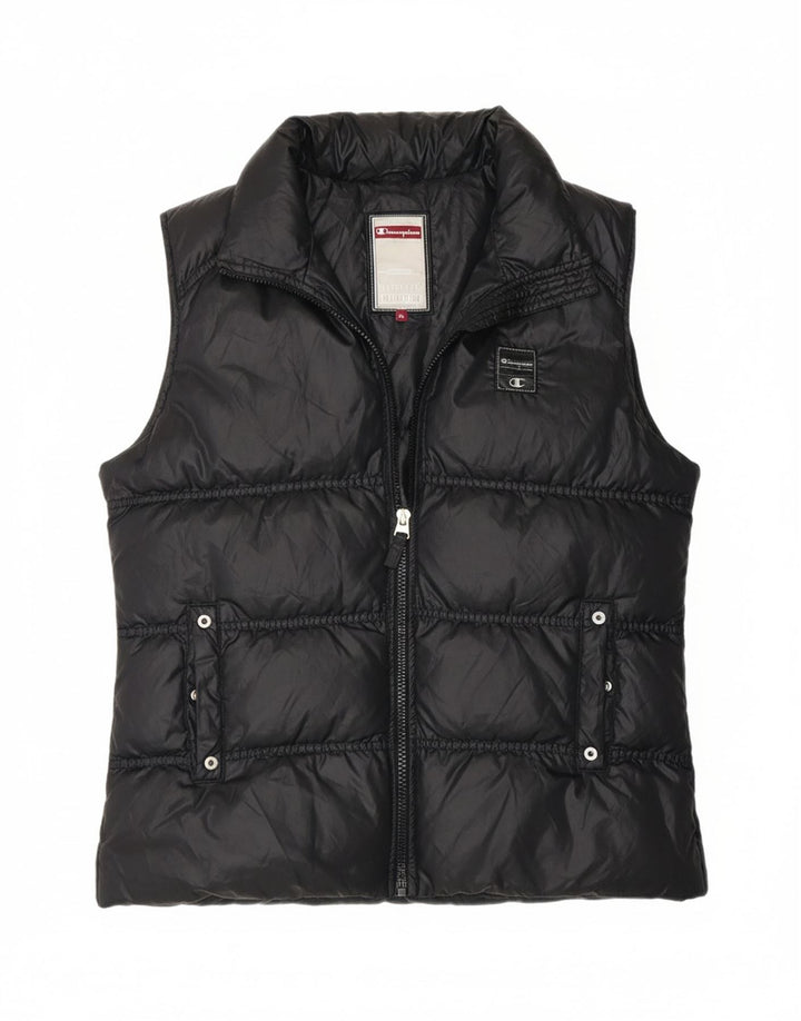 CHAMPION Womens Padded Gilet UK 18 XL Black Polyester Vintage Champion and Second-Hand Champion from Messina Hembry 