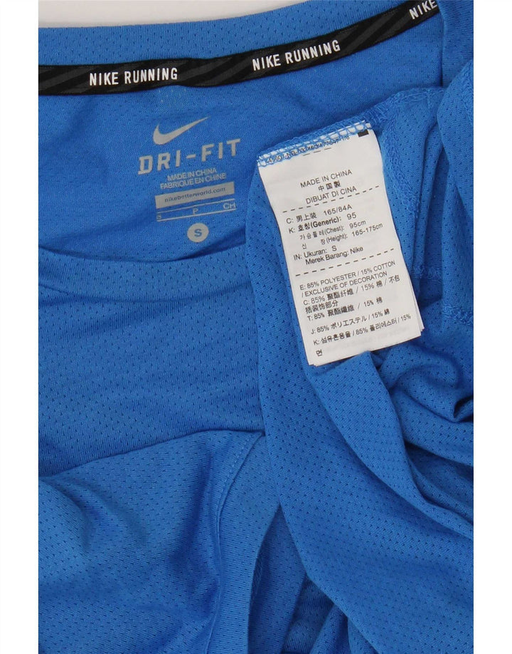 Nike Mens Dri Fit T-Shirt Top Small Blue Polyester