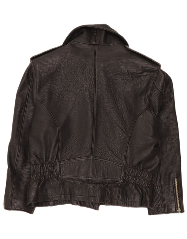 Giacca da motociclista in pelle da donna Chevignon UK 14 media nera