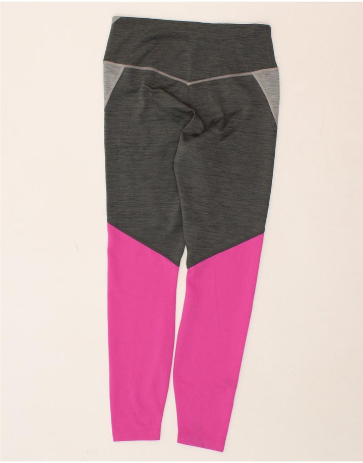 NIKE Womens Dri Fit Crop Leggings UK 14 Medium  Multicoloured Colourblock Vintage Nike and Second-Hand Nike from Messina Hembry 