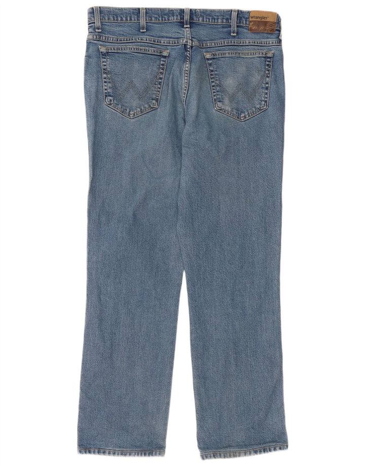 WRANGLER Mens Straight Jeans W38 L32 Blue Cotton