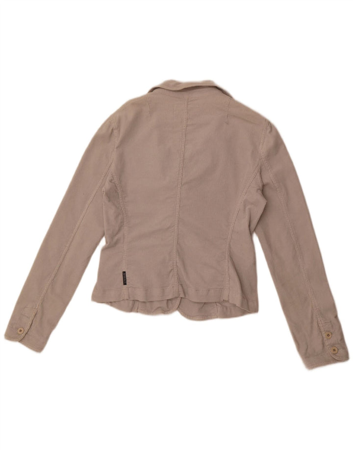 Armani Jeans Damen 3-Knopf-Blazer aus Cord, UK 12, Mittelgrau