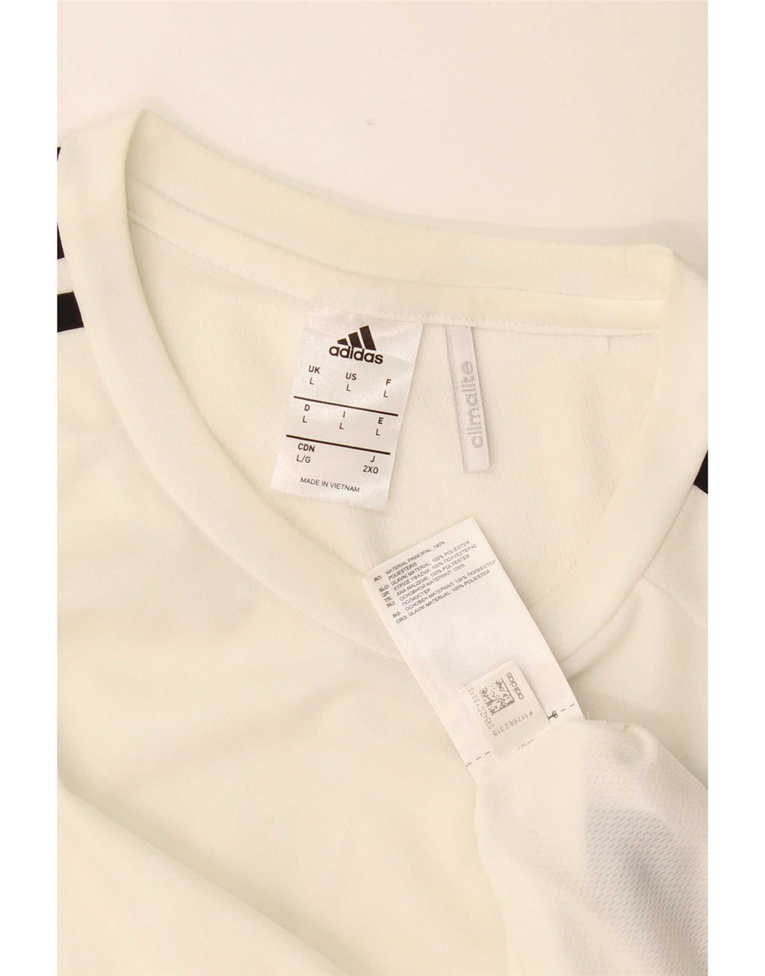 Adidas Herren Climalite T-Shirt Top Large Weiß Polyester