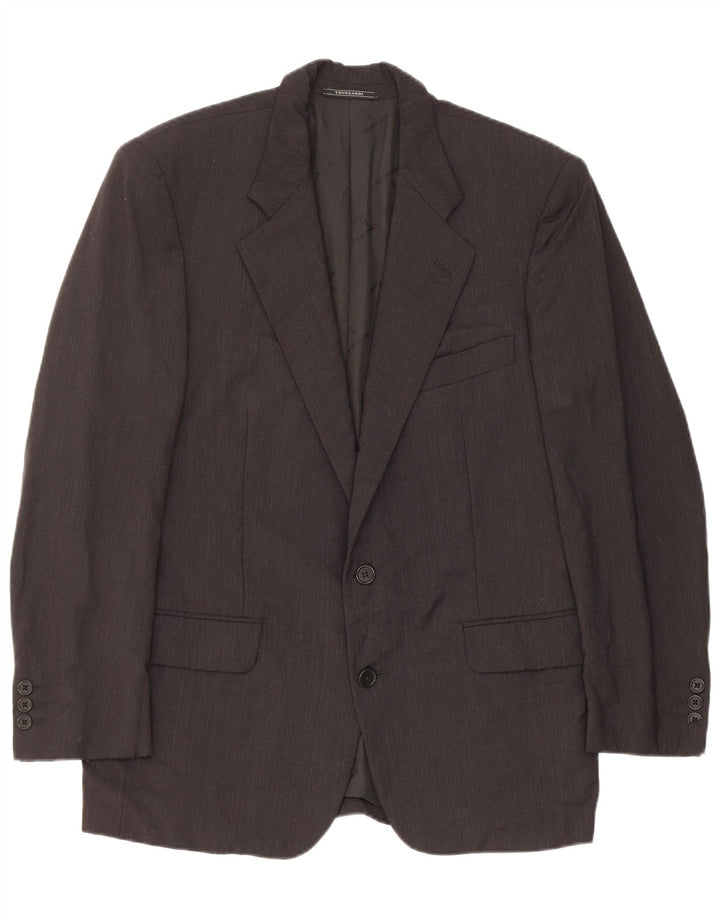 Trussardi Chaqueta Blazer De 2 Botones Para Hombre IT 48 Mediana De Lana Virgen Negra