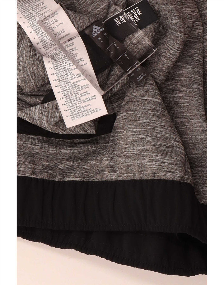 Adidas Mens Reversible Sport Shorts Large Grey Colourblock Polyester