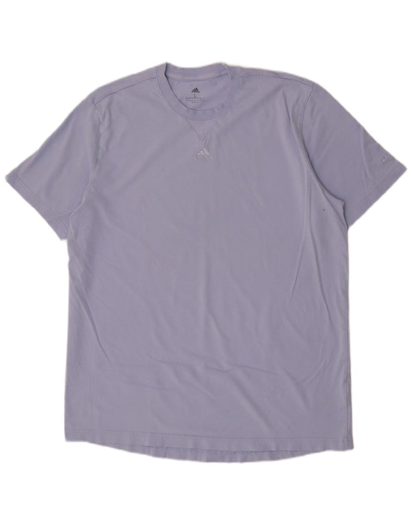 Adidas Mens T-Shirt Top Large Purple Cotton