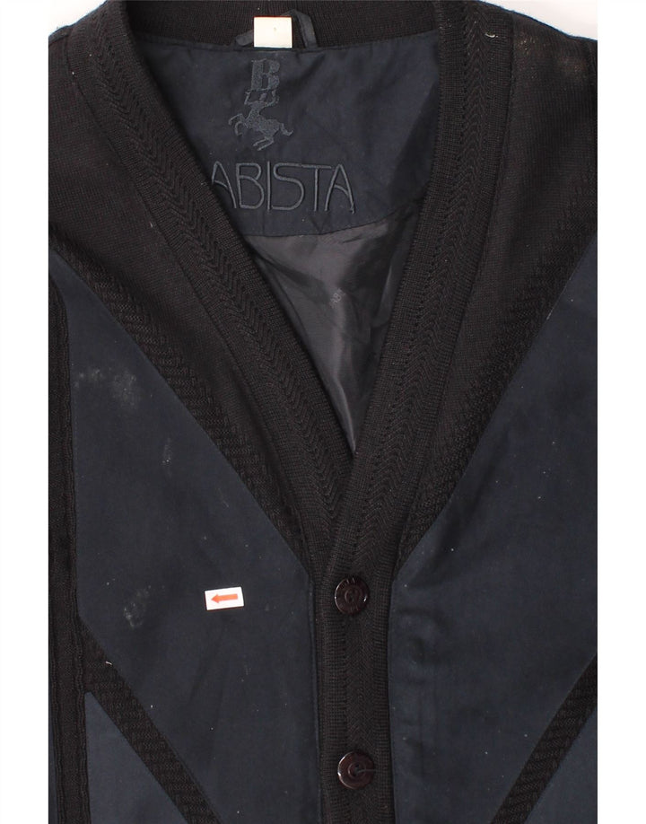 BABISTA Mens Bomber Jacket SIze 48/52 2XL Navy Blue Geometric Polyacrylic Vintage Babista and Second-Hand Babista from Messina Hembry 