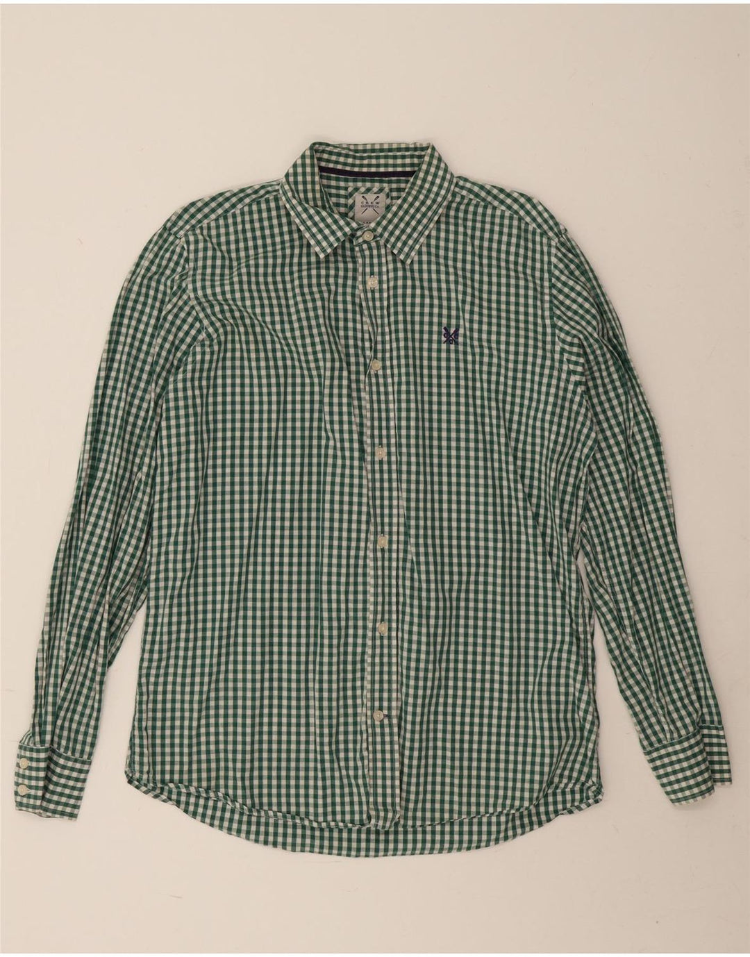Crew Clothing Herreskjorte Stor Grøn Gingham Bomuld