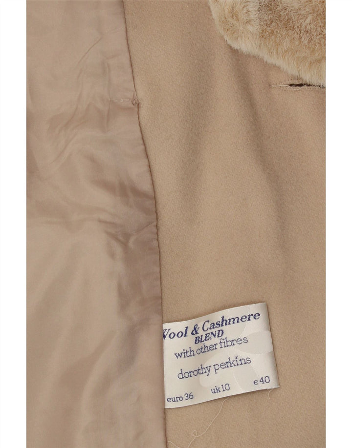 DOROTHY PERKINS Womens Overcoat UK 10 Small Beige Wool Vintage Dorothy Perkins and Second-Hand Dorothy Perkins from Messina Hembry 