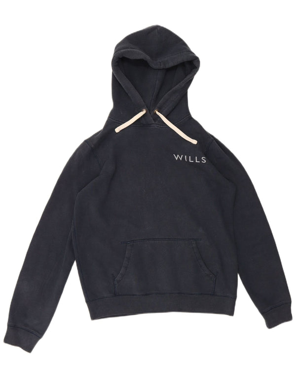 Jack Wills Dame Grafisk Oversized Hoodie Jumper UK 10 Small Navy Blue