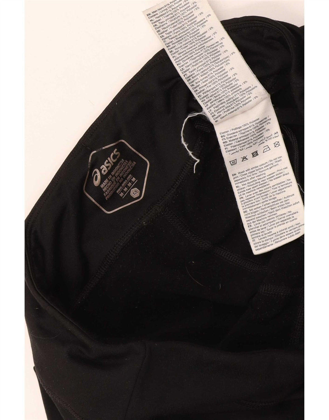 Asics Womens Leggings UK 14 Medium Black Polyester