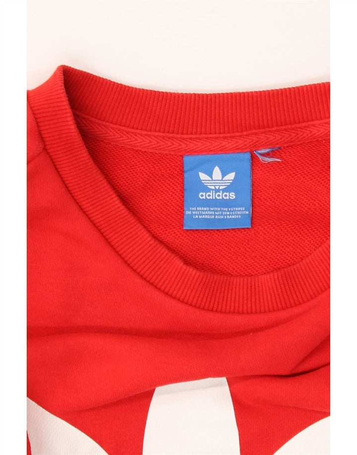 Adidas Womens Graphic Sweatshirt Jumper UK 8 Small Red