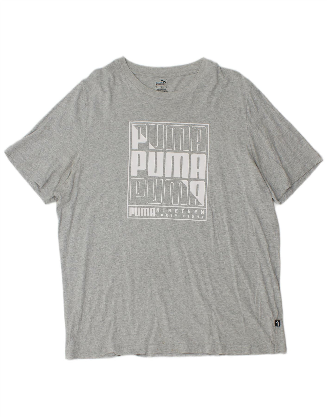 PUMA Mens Graphic T-Shirt Top XL Grey Flecked