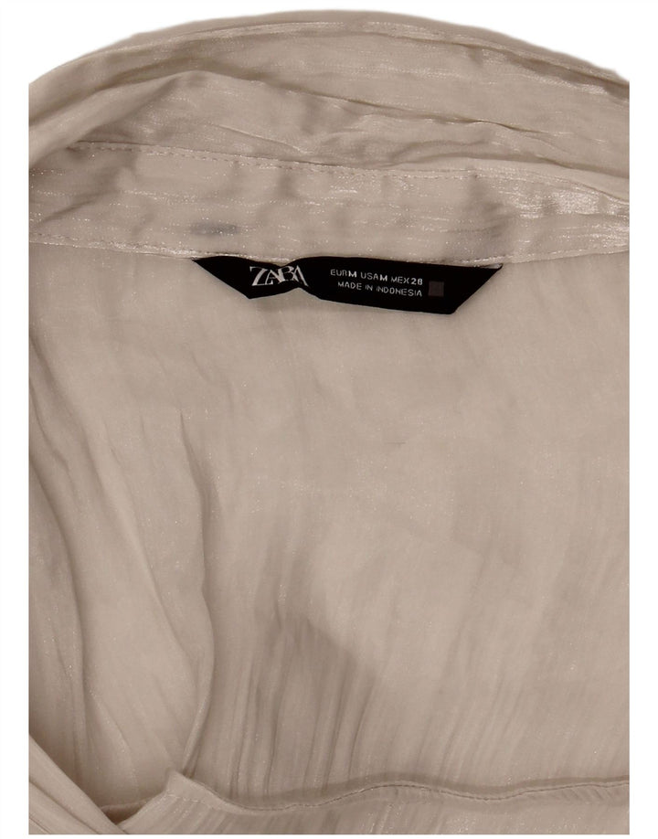 Zara Womens See Through Oversized Shirt Blouse UK 14 Medium White