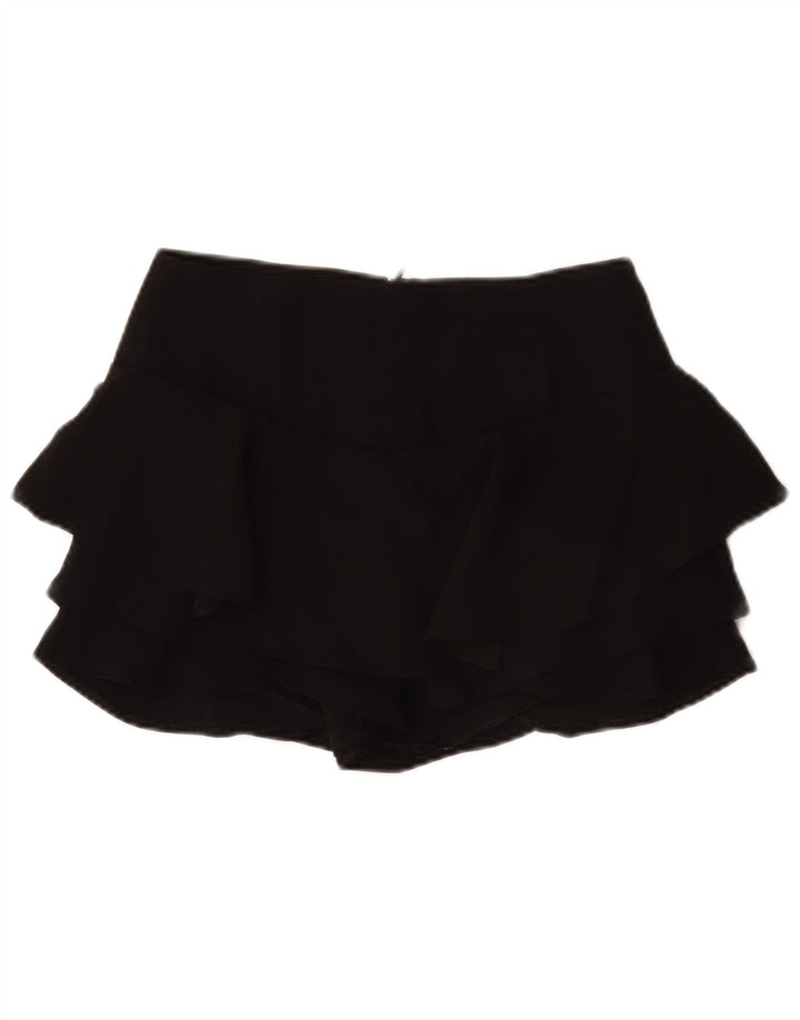 ZARA Womens Mini Ruffle Skirt XS W24 Black Polyester