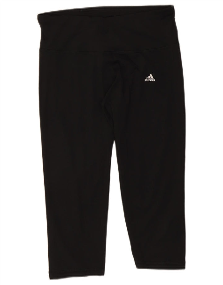 Adidas Womens Climalite Capri Leggings UK 12/14 Medium Black Polyester