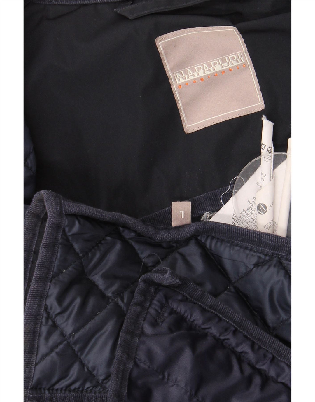 Napapijri Womens Quilted Jacket UK 16 Large Navy Blue Polyester