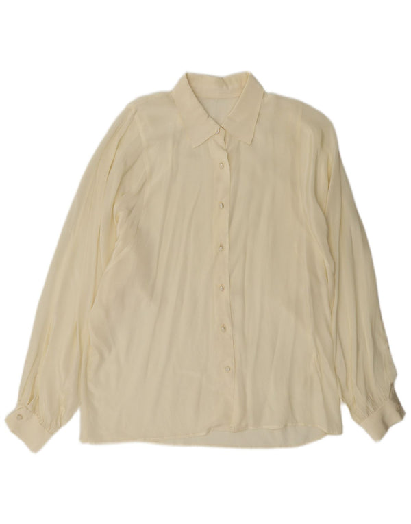Chemisier chemise femme vintage UK 16 Large Off White
