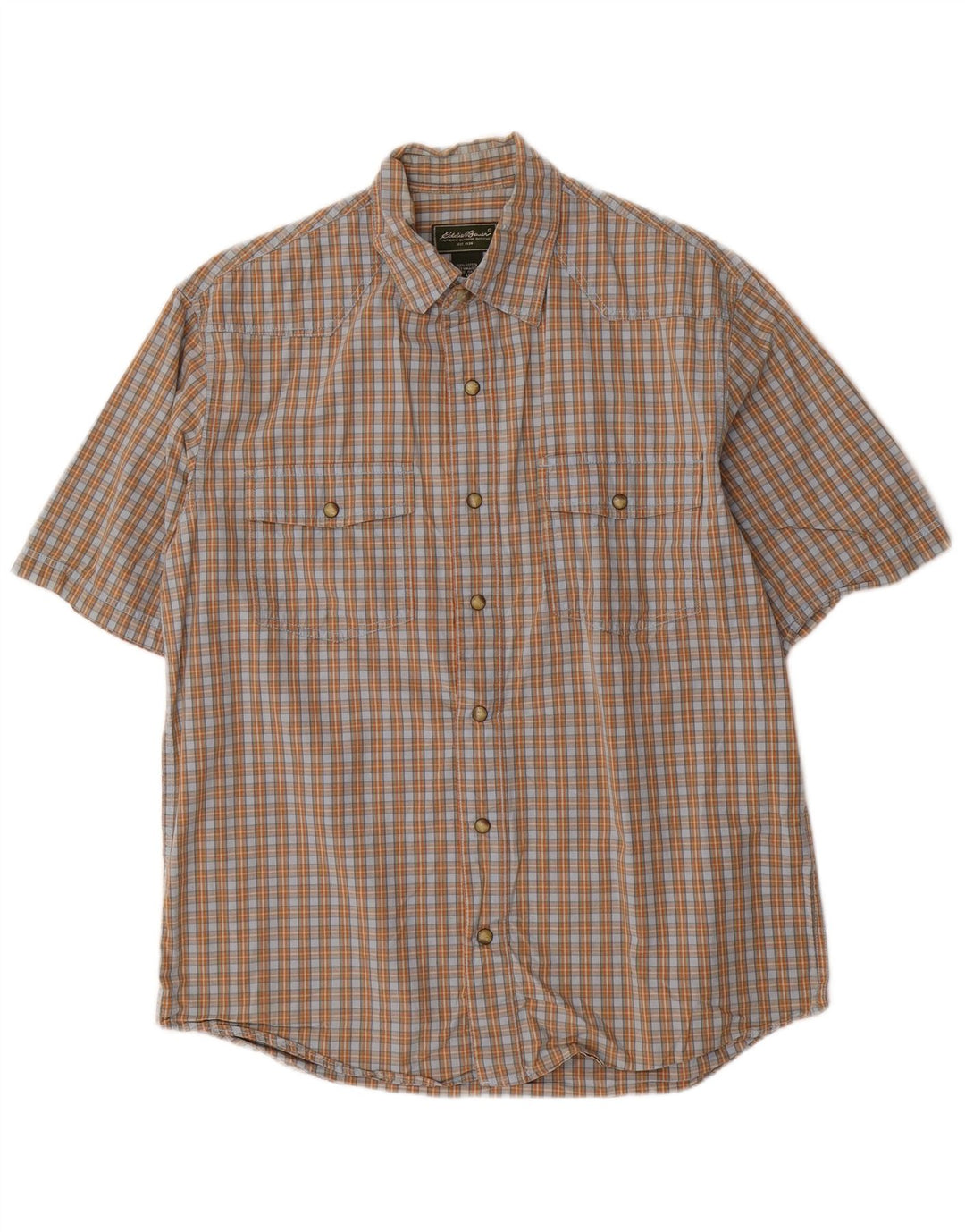 EDDIE BAUER Ανδρικό κοντομάνικο πουκάμισο μεσαίο μπλε βαμβακερό