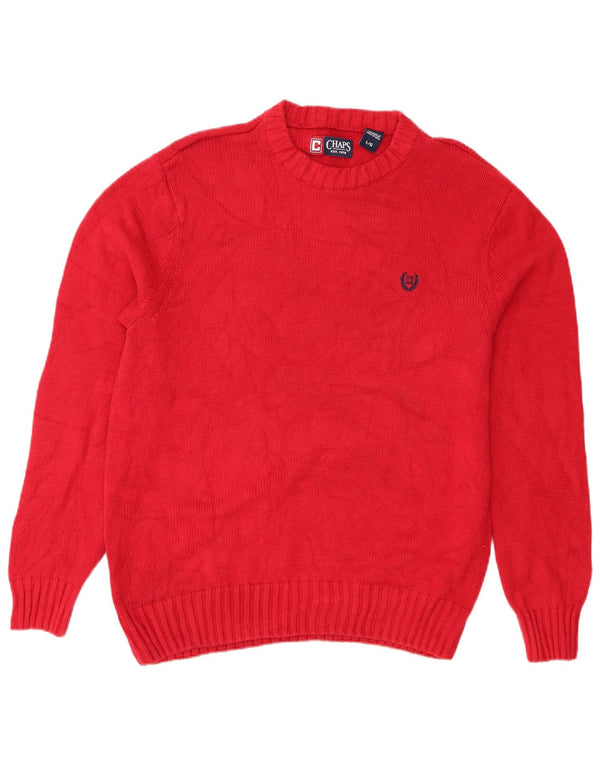 Chaps Pull à col rond pour homme en coton rouge Large