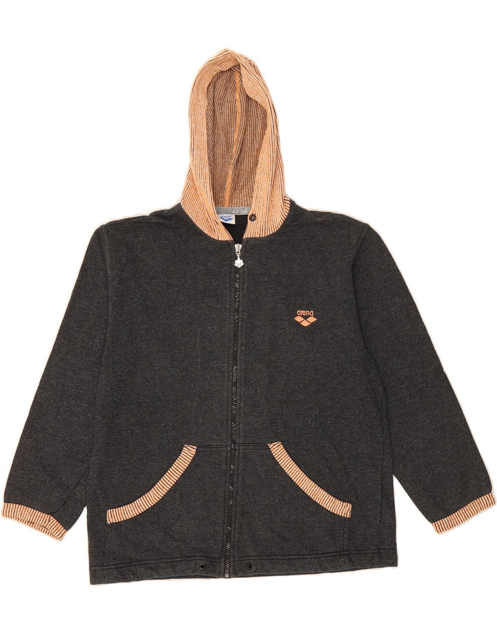 ARENA Womens Zip Hoodie Sweater UK 14 Medium Grey Vintage Arena and Second-Hand Arena from Messina Hembry 