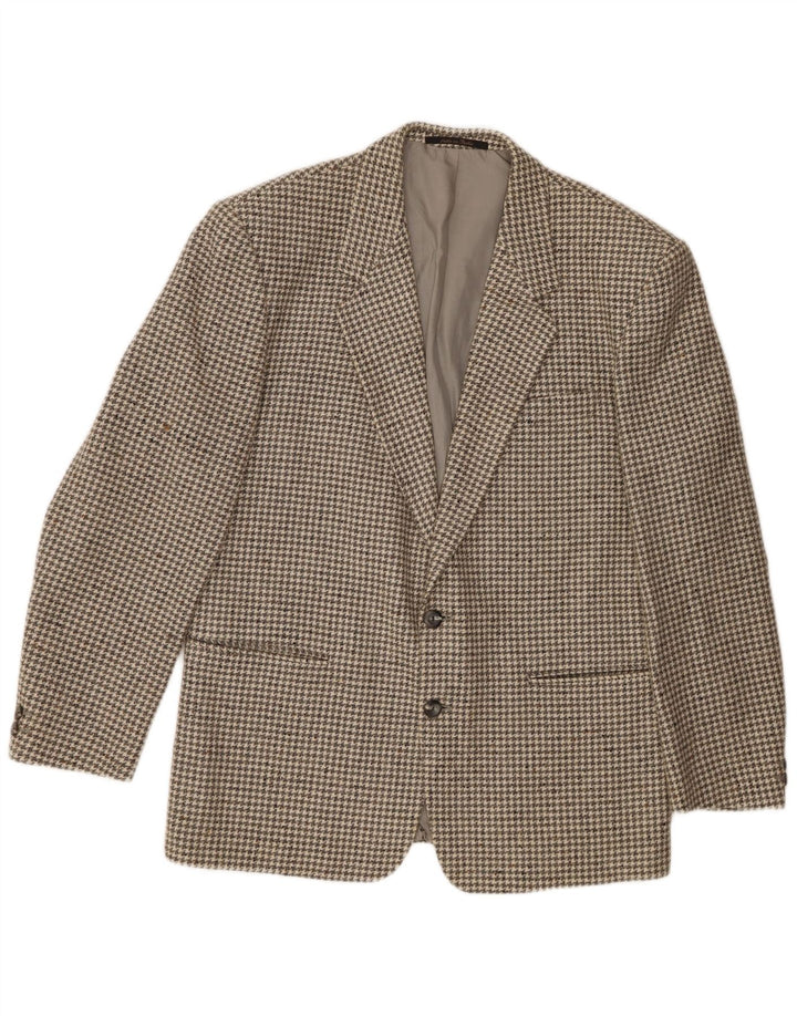 Division Vogue Mens 2 Button Blazer Jacket UK 38 Medium Grey Houndstooth