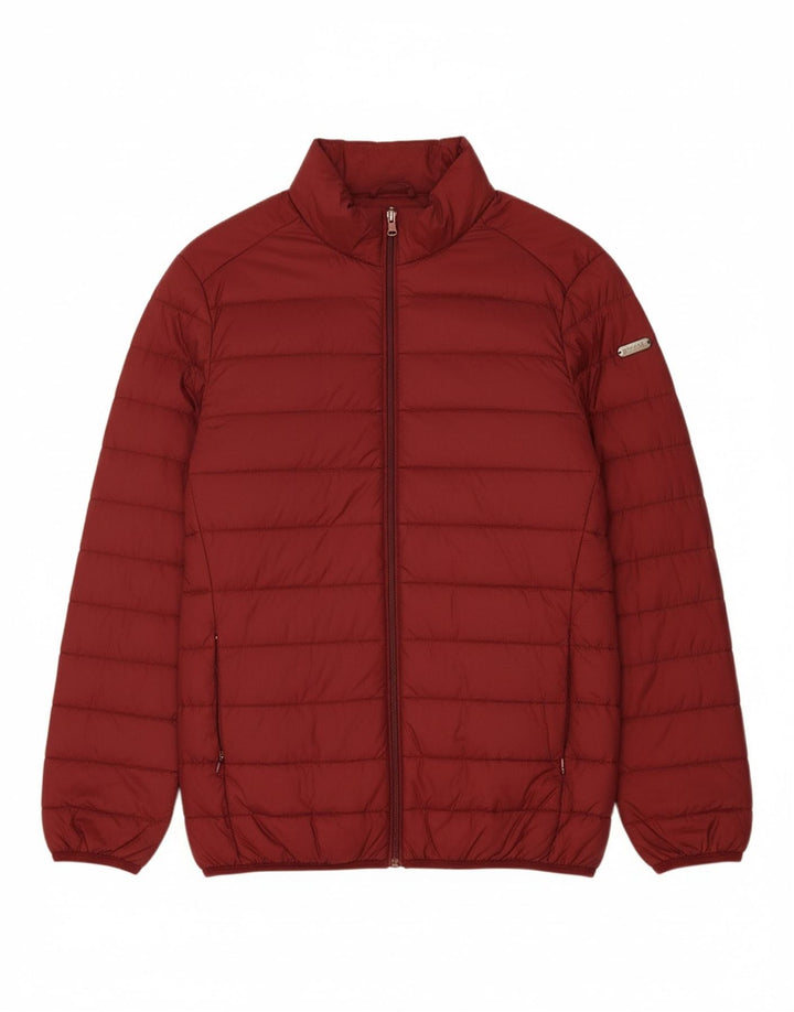 TRUSSARDI Mens Padded Jacket UK 44 2XL Red Nylon
