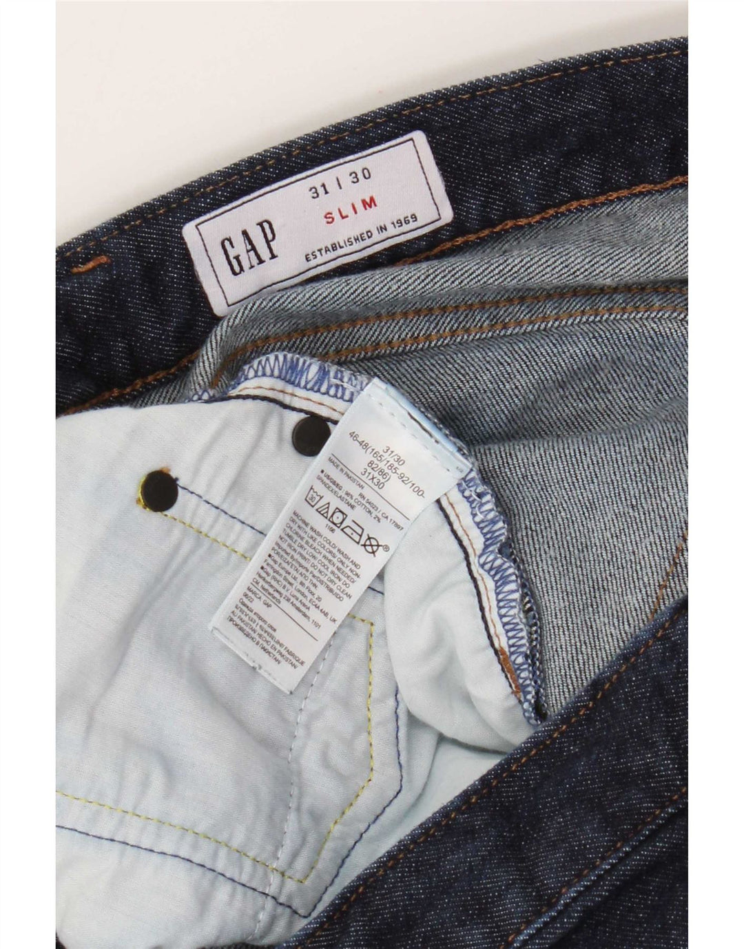 Gap Jean Slim Homme W31 L30 Bleu Marine Coton