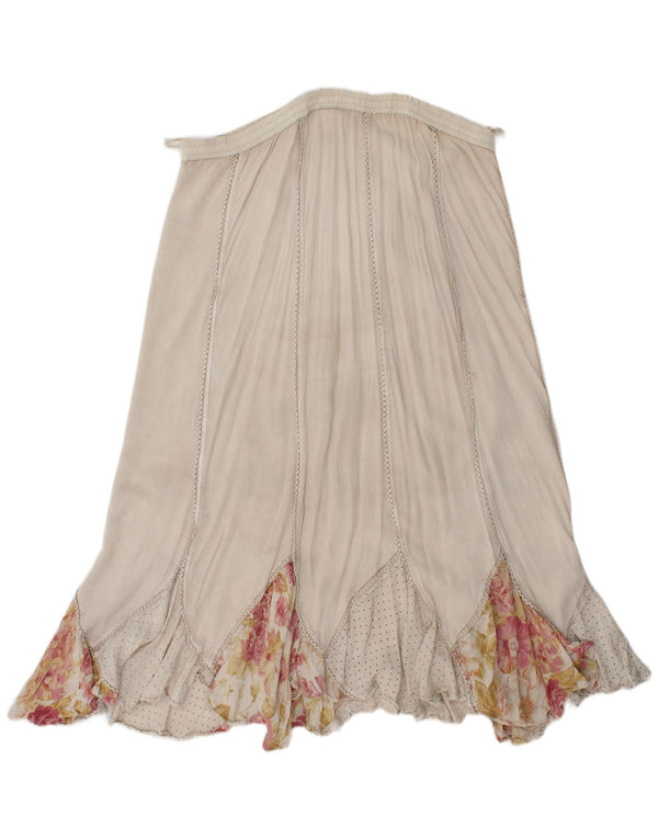 Vintage Γυναικεία Gypsy Φούστα XL W38 Μπεζ φλοράλ βισκόζη