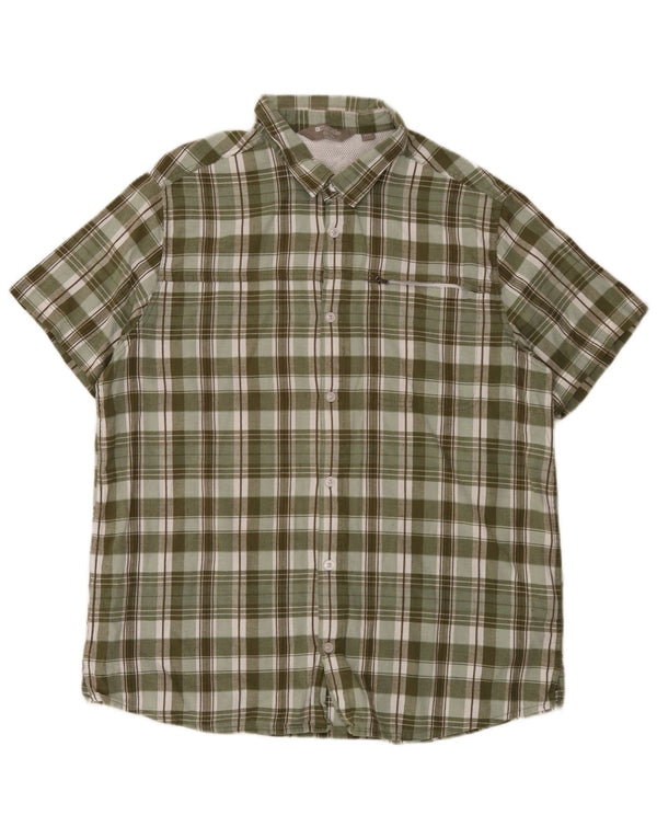 Mountain Warehouse Chemise à manches courtes pour homme XL en coton à carreaux vert