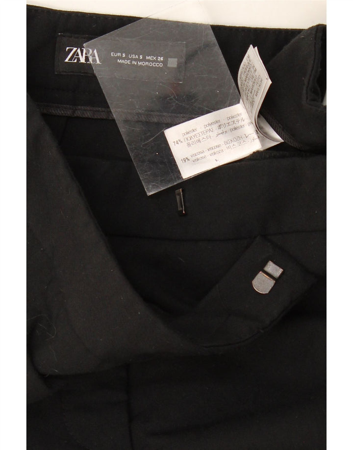ZARA Womens Straight Suit Trousers Small W27 L33 Black Polyester