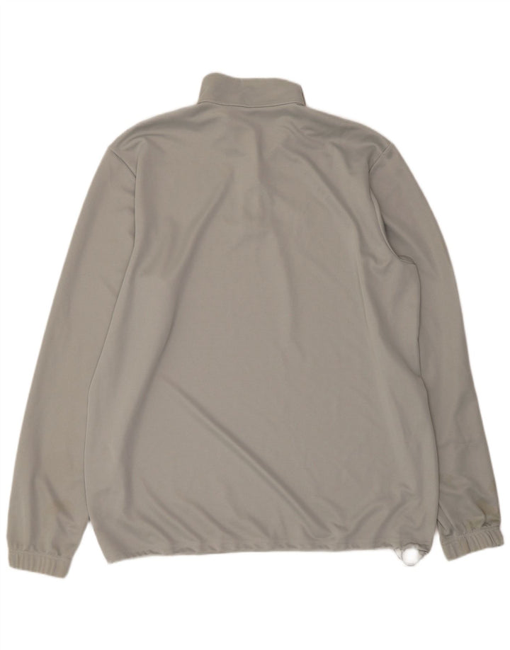 ADIDAS Mens Aeroready Zip Neck Pullover Tracksuit Top XL Grey Polyester