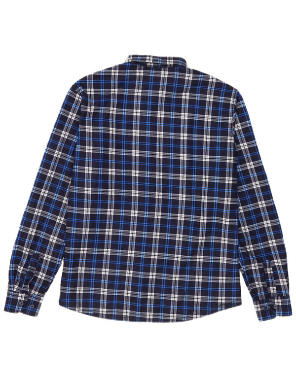 Camisa de franela vintage para hombre 2XL Blue Check