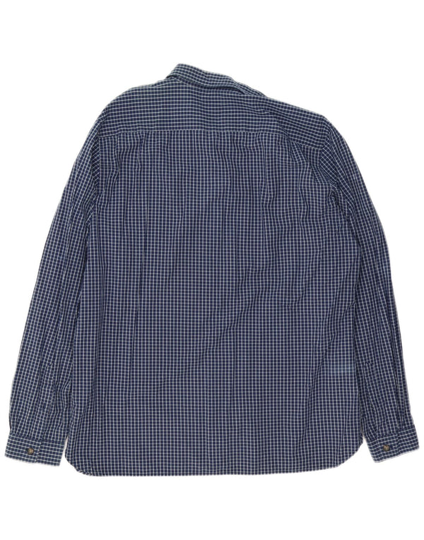 Camisa Lacoste Hombre Slim Fit Talla 45 2XL Azul Marino Cuadros Algodón