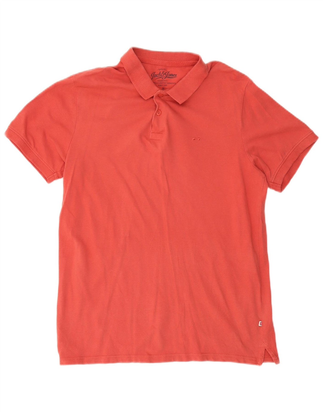 JACK & JONES Mens Polo Shirt Medium Pink Cotton