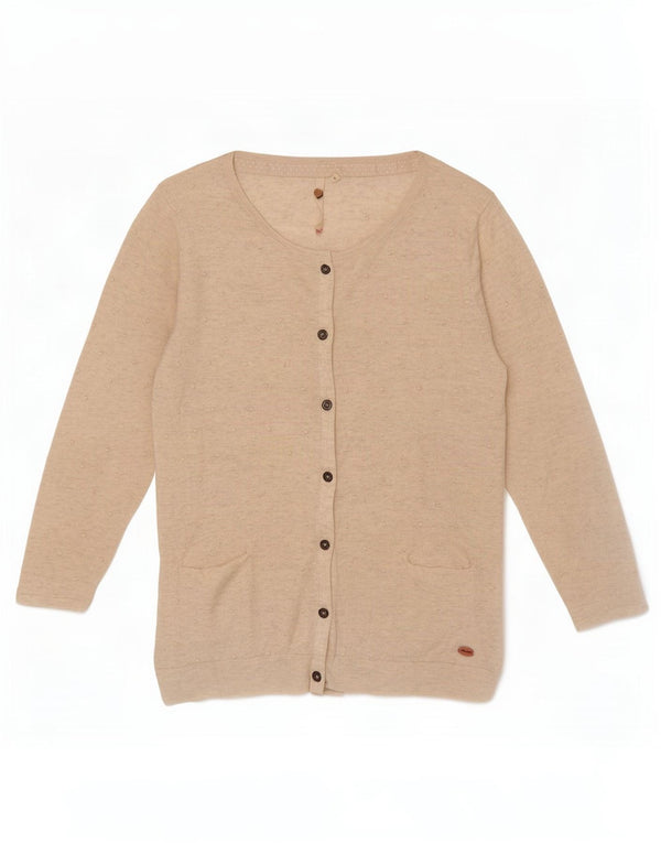 White Stuff Womens 3/4 Sleeve Cardigan Sweater UK 8 Small Off Spotted