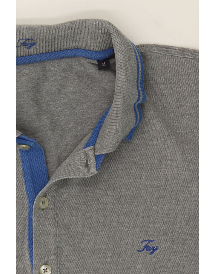 FAY Womens Polo Shirt UK 14 Medium Grey Cotton Vintage Fay and Second-Hand Fay from Messina Hembry 