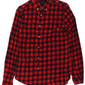 Camisa masculina de flanela Zara Slim Fit média vermelha guingão